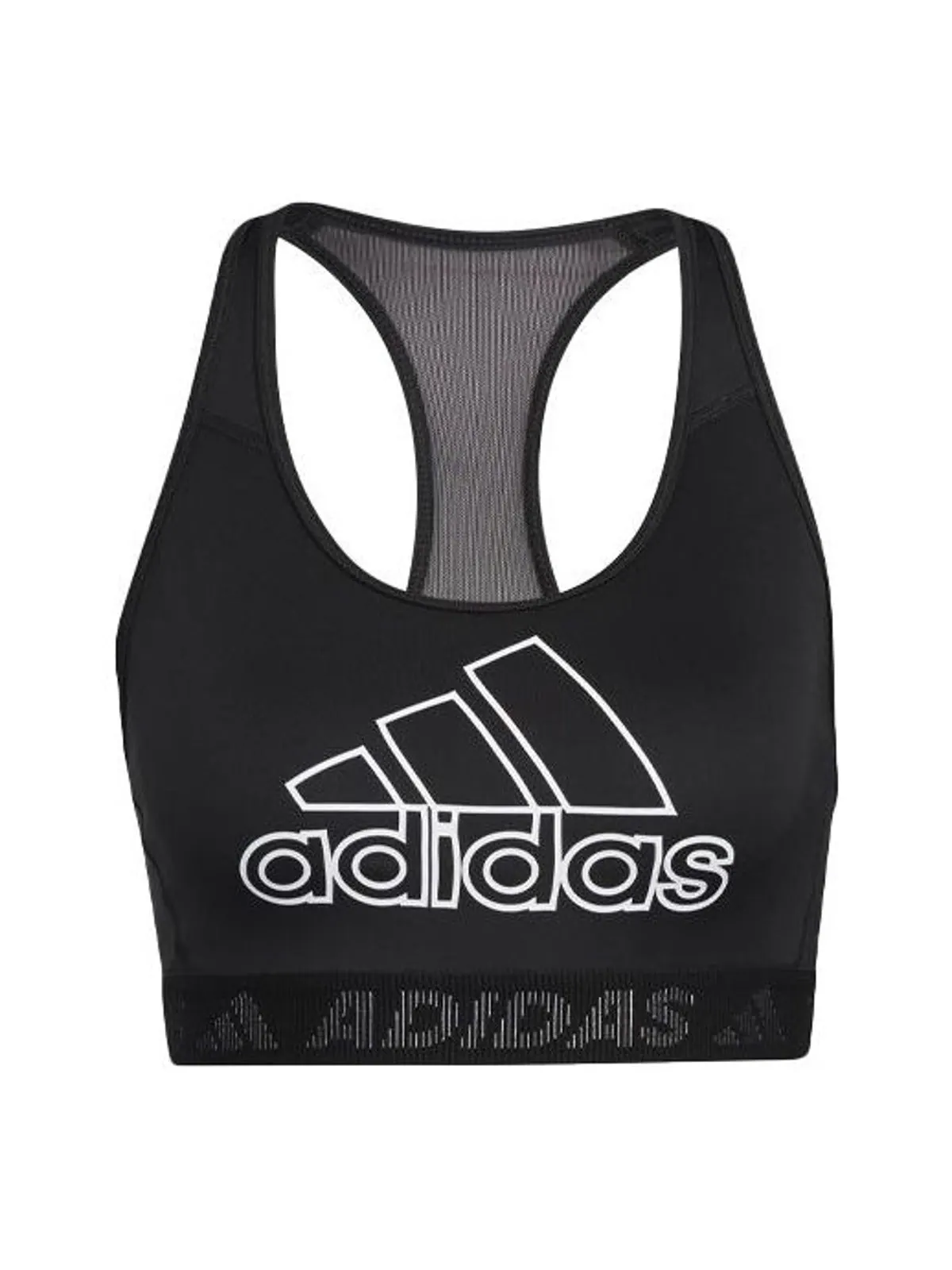 (WMNS) Спортивный бюстгальтер Adidas Don't Rest Badge of Sport Bra 'Black White' — изображение 1 из 3, черный/белый