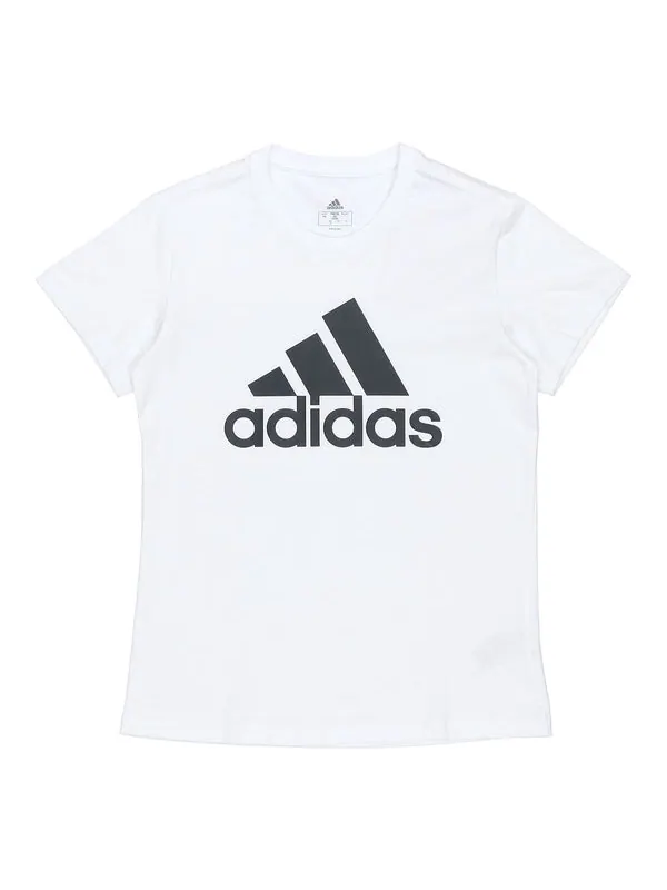 Футболка essentials logo t-shirt 'white black' Adidas — изображение 1 из 4, белый/черный