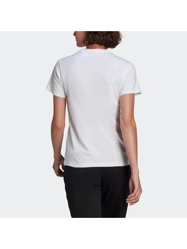 Футболка essentials logo t-shirt 'white black' Adidas — изображение 4 из 4, белый/черный