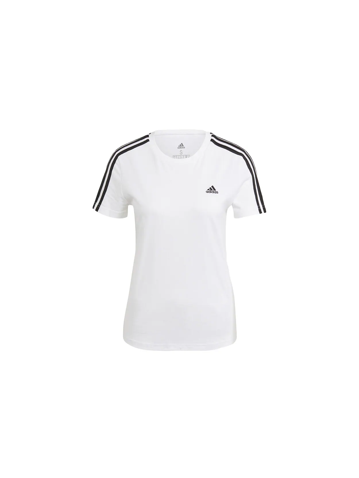 Футболка Adidas Essentials Slim 3-Stripes — изображение 1 из 6, белый