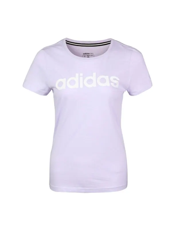 Футболка с принтом нео-логотипа Adidas — изображение 1 из 1, фиолетовый/белый
