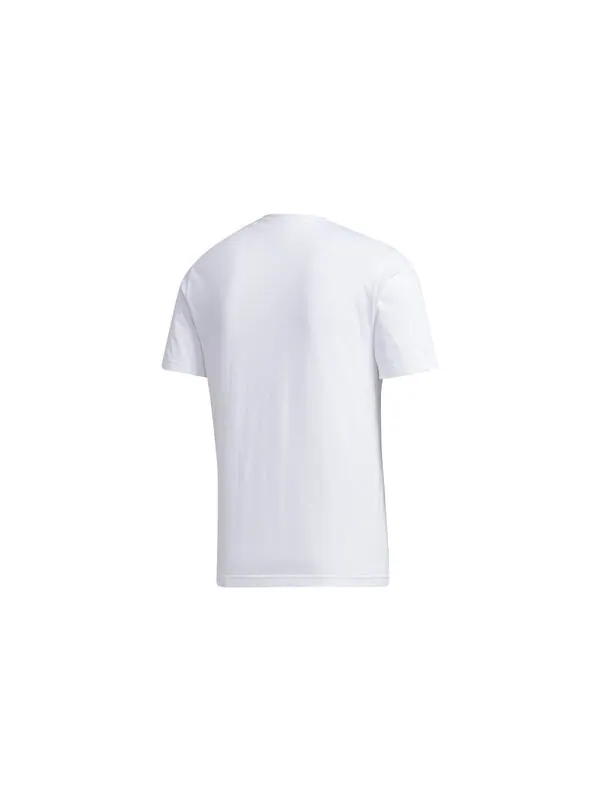 Футболка adidas Easy As Tee Foot Ball Training Sports Round Collar Male White — изображение 2 из 4, белый