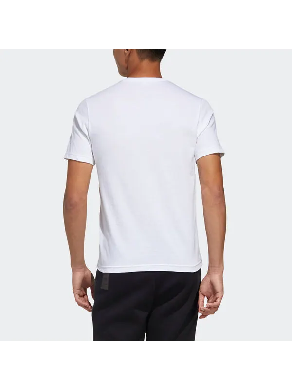 Футболка adidas Easy As Tee Foot Ball Training Sports Round Collar Male White — изображение 4 из 4, белый