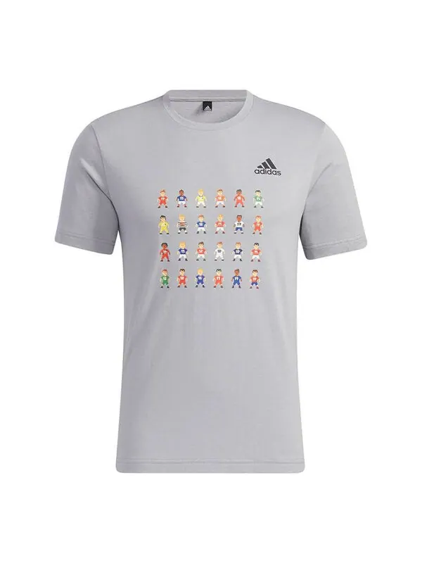 Футболка 8 бит футболка печать спортивная короткий рукав Adidas — изображение 1 из 4, серый