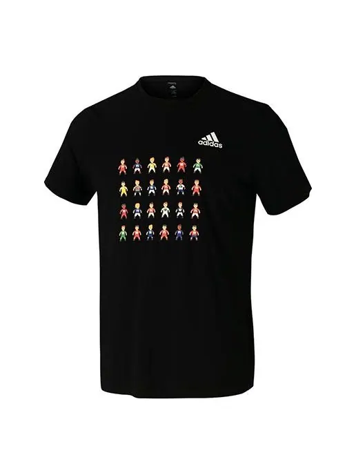 Футболка 8-bit tee printing sports short sleeve black Adidas — изображение 1 из 2, черный