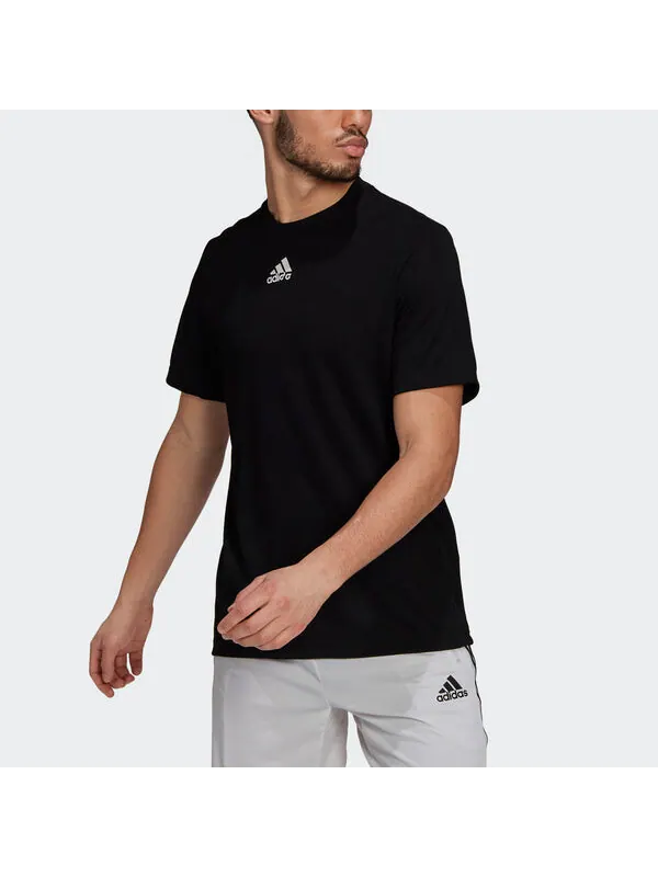 Футболка sprt4ia g t leisure sports short sleeve men's black Adidas — изображение 2 из 4, черный