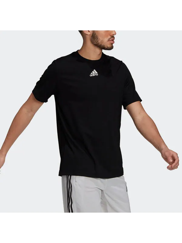Футболка sprt4ia g t leisure sports short sleeve men's black Adidas — изображение 4 из 4, черный