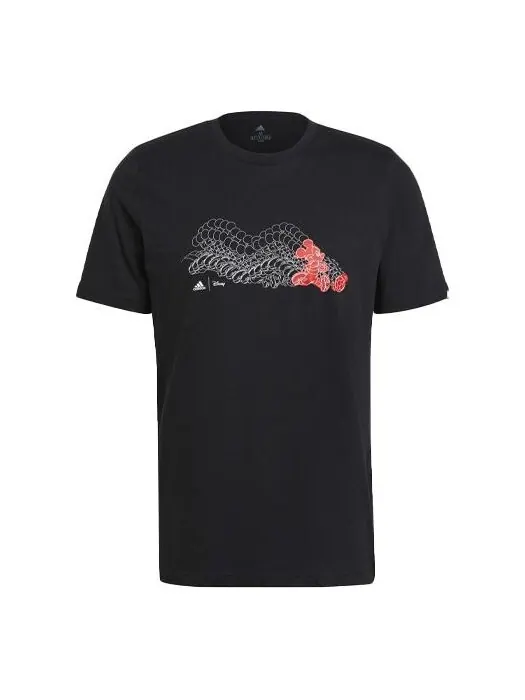 Футболка x disney m dsny ftbl t забавный принт спортивный круглый вырез короткий рукав Adidas — изображение 1 из 4, черный
