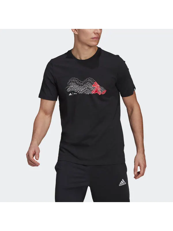 Футболка x disney m dsny ftbl t забавный принт спортивный круглый вырез короткий рукав Adidas — изображение 2 из 4, черный