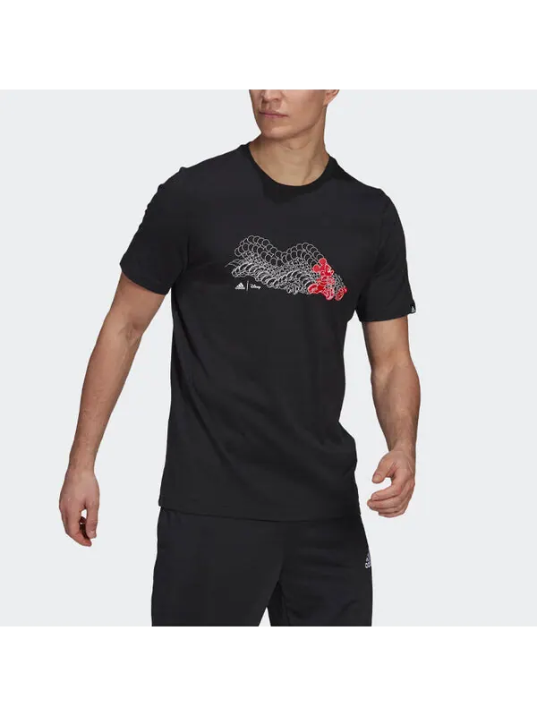 Футболка x disney m dsny ftbl t забавный принт спортивный круглый вырез короткий рукав Adidas — изображение 4 из 4, черный