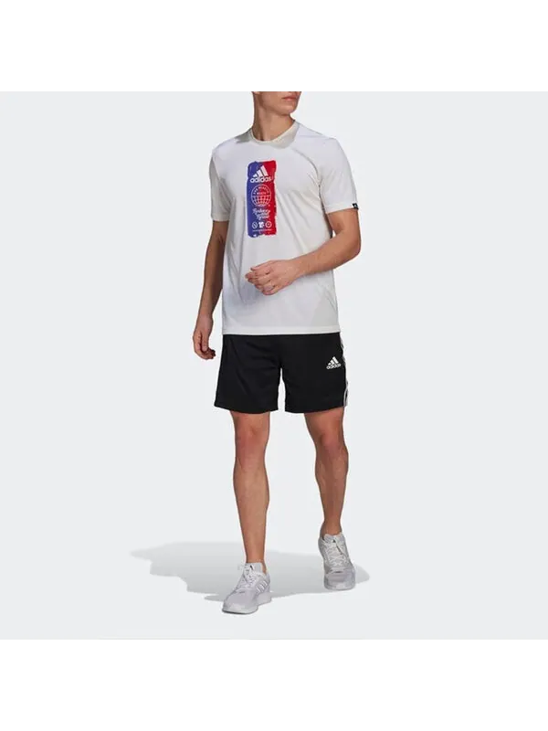 Футболка Men's adidas Printing Round Neck Short Sleeve Sports Short Sleeve White T-Shirt — изображение 3 из 4, мульти