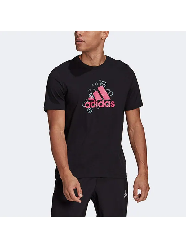 Футболка m smly bbls t casual sports round neck short sleeve black Adidas — изображение 2 из 4, черный
