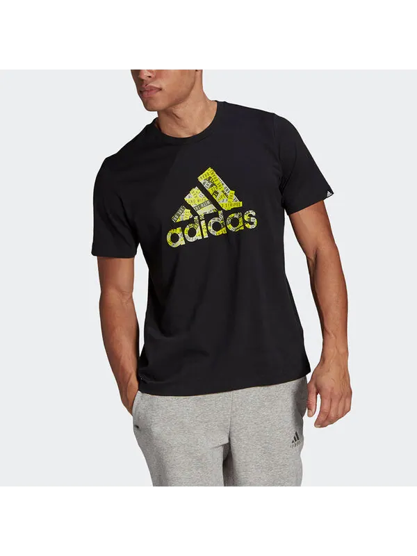 Футболка m bos brtp fll алфавит логотип круглый вырез спортивные короткий рукав Adidas — изображение 2 из 4, черный