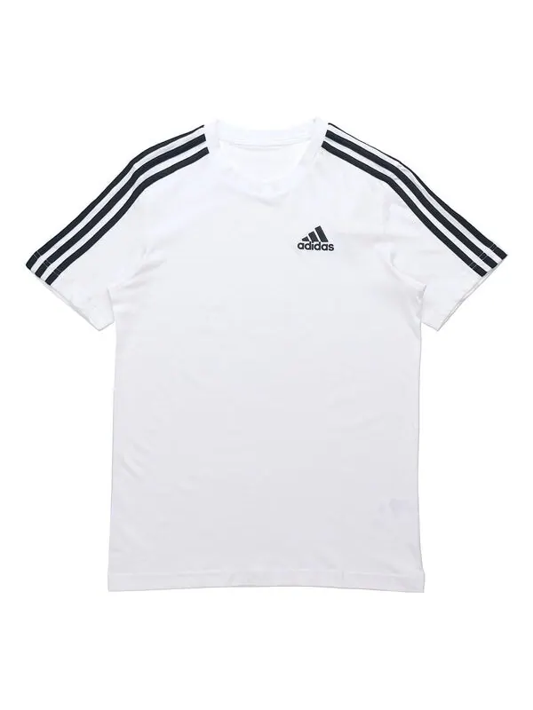 Футболка adidas M 3s Sj T Sports Training Stripe Round Neck Short Sleeve White — изображение 1 из 4, белый