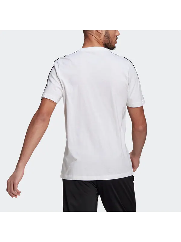 Футболка adidas M 3s Sj T Sports Training Stripe Round Neck Short Sleeve White — изображение 4 из 4, белый