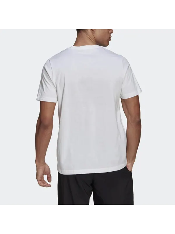 Футболка adidas Rubber Strap Logo Printing Sports Round Neck Short Sleeve White — изображение 3 из 4, мульти