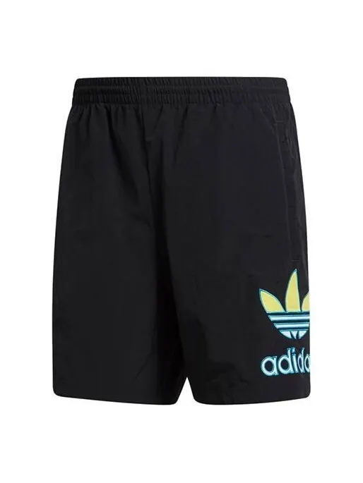 Шорты originals tr short large logo running sports shorts black Adidas — изображение 1 из 4, черный