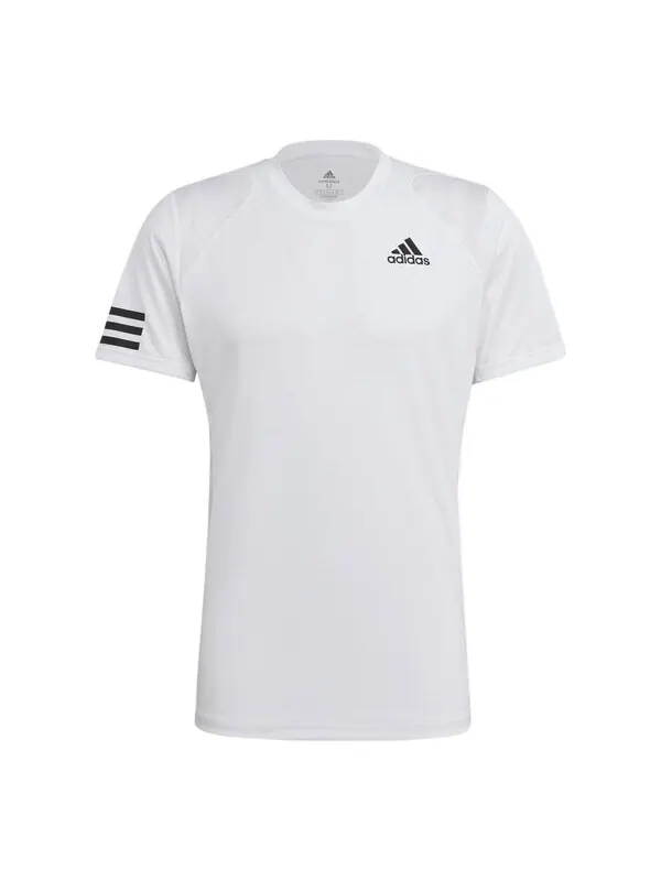 Футболка adidas Stripe Round Neck Pullover Logo Printing Solid Color Short Sleeve White — изображение 1 из 4, мульти