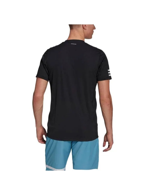 Футболка adidas Stripe Round Neck Pullover Logo Printing Solid Color Short Sleeve Black — изображение 3 из 4, мульти