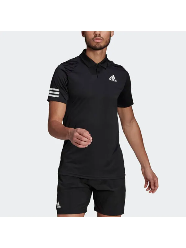 Футболка adidas Tennis Club 3-Stripes Polo Shirt Black — изображение 2 из 4, черный