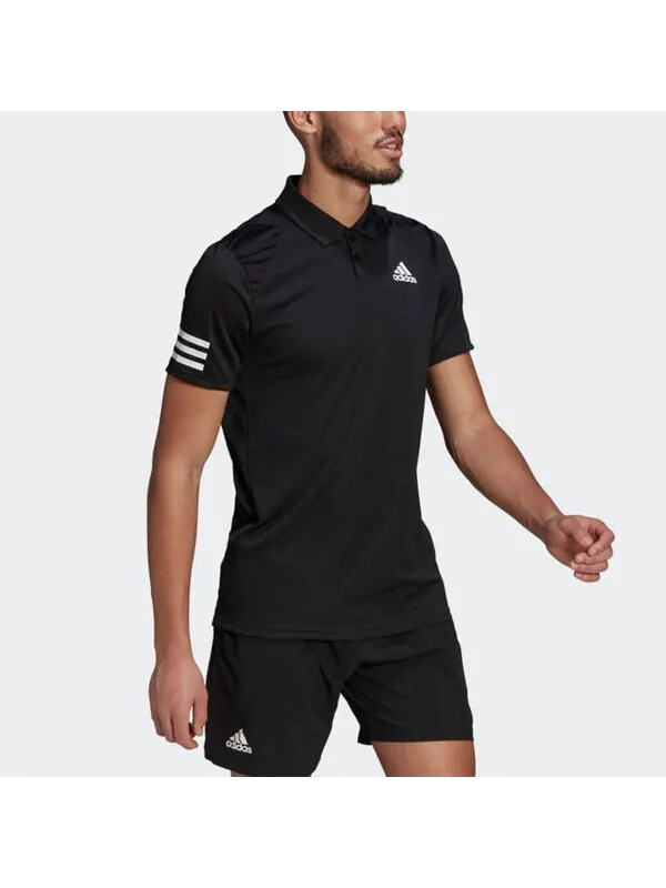 Футболка adidas Tennis Club 3-Stripes Polo Shirt Black — изображение 4 из 4, черный