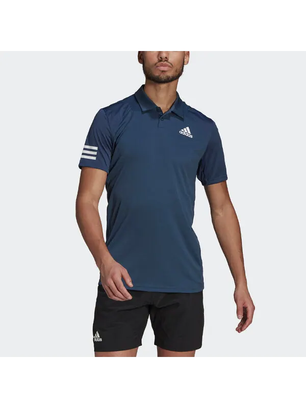 Футболка adidas Club 3str Tennis Casual Sports Short Sleeve Polo Shirt Navy Blue — изображение 2 из 4, темно-синий