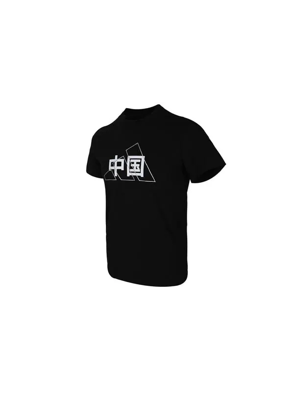 Футболка men's china printing short sleeve black t-shirt Adidas — изображение 2 из 4, черный