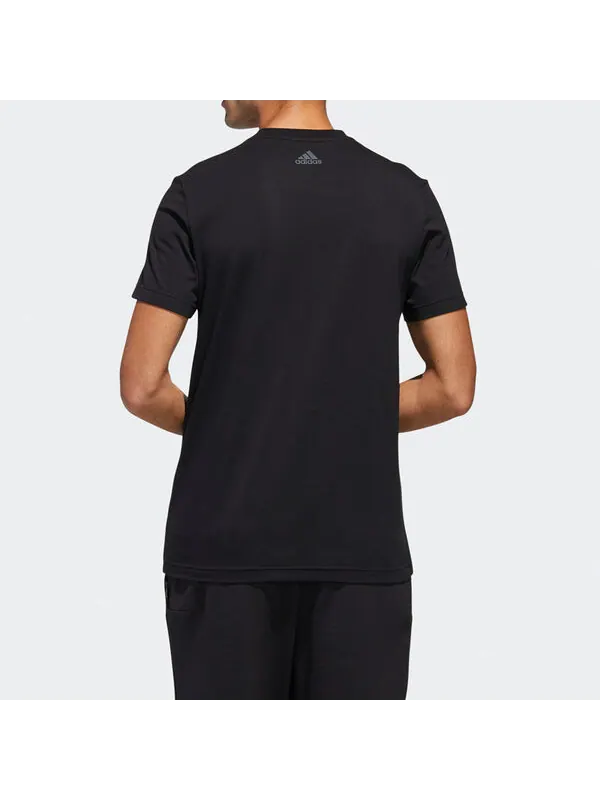 Футболка adidas China Tee Casual Sports Round Neck Breathable Short Sleeve Black — изображение 4 из 4, черный