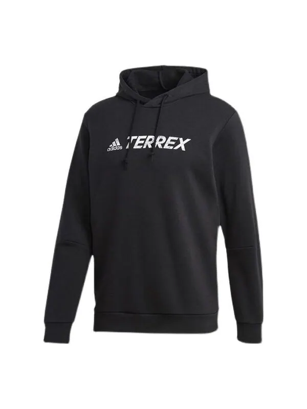 Толстовка adidas Terrex Graphic Logo Hoodie 'Black' — изображение 1 из 2, черный/белый