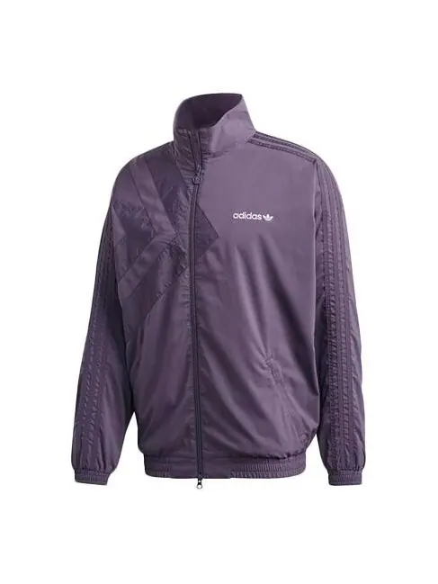 Куртка adidas originals logo Printing Stand Collar Sports Jacket Purple — изображение 1 из 4, фиолетовый
