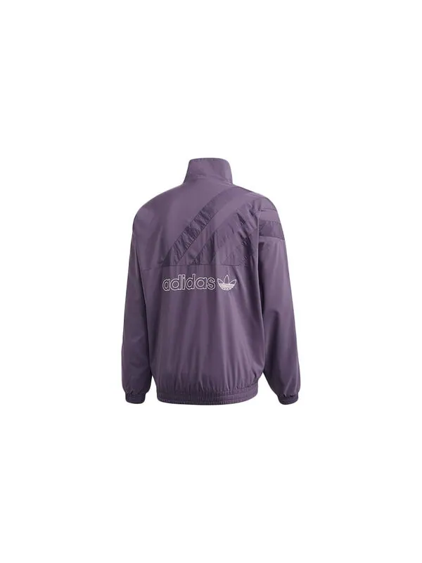 Куртка adidas originals logo Printing Stand Collar Sports Jacket Purple — изображение 2 из 4, фиолетовый