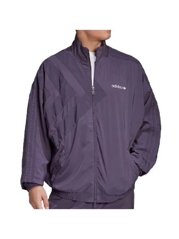 Куртка adidas originals logo Printing Stand Collar Sports Jacket Purple — изображение 3 из 4, фиолетовый