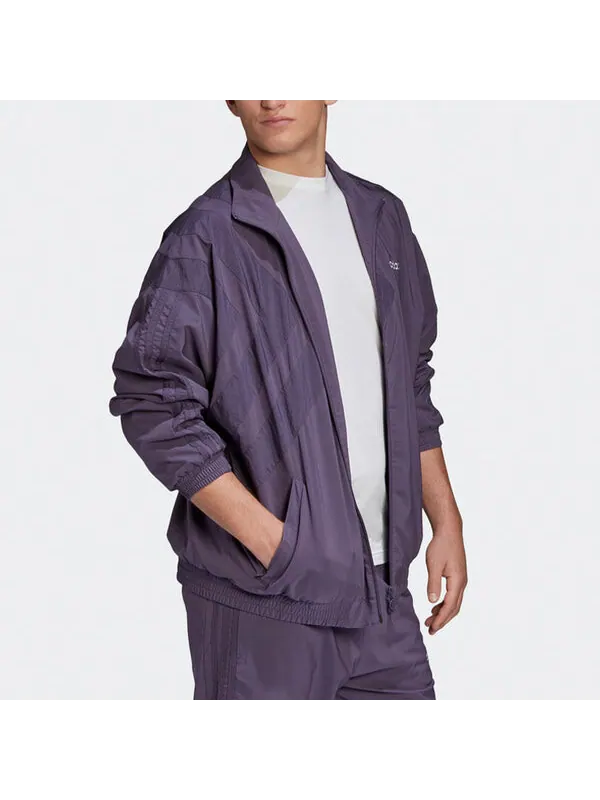 Куртка adidas originals logo Printing Stand Collar Sports Jacket Purple — изображение 4 из 4, фиолетовый