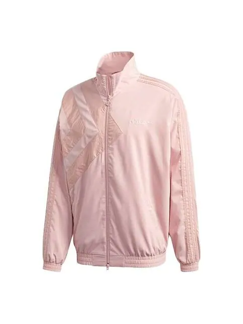 Куртка originals logo printing stand collar sports jacket pink Adidas — изображение 1 из 4, розовый