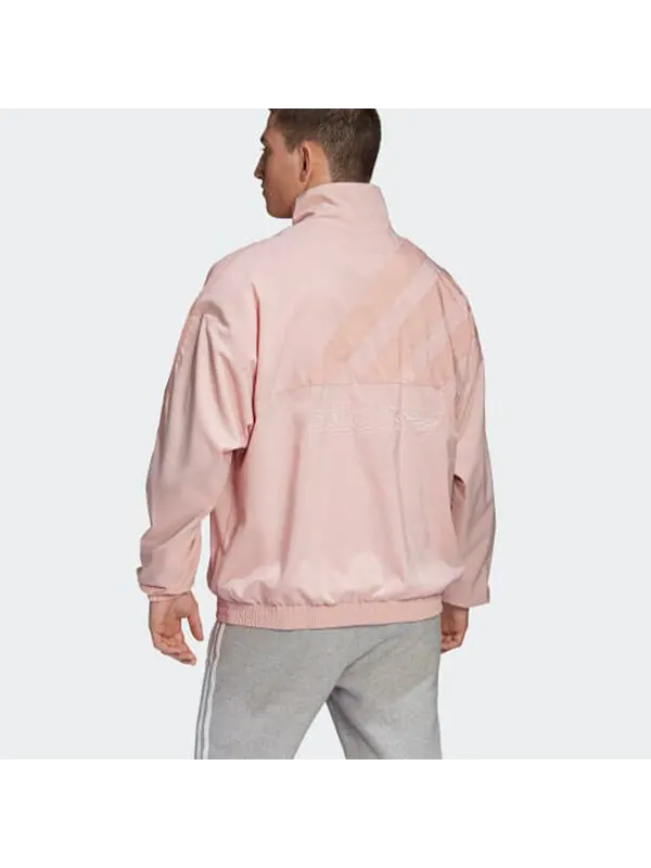 Куртка originals logo printing stand collar sports jacket pink Adidas — изображение 4 из 4, розовый