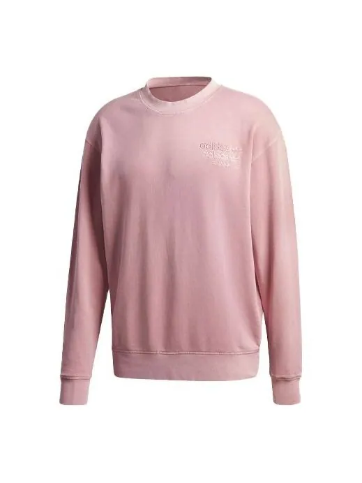 Толстовка Men's adidas originals Logo Pattern Loose Round Neck Long Sleeves Pink — изображение 1 из 4, мульти