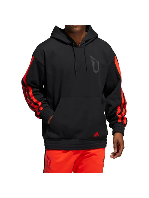 Толстовка Men's adidas Basketball Sports Black Pullover — изображение 3 из 4, черный