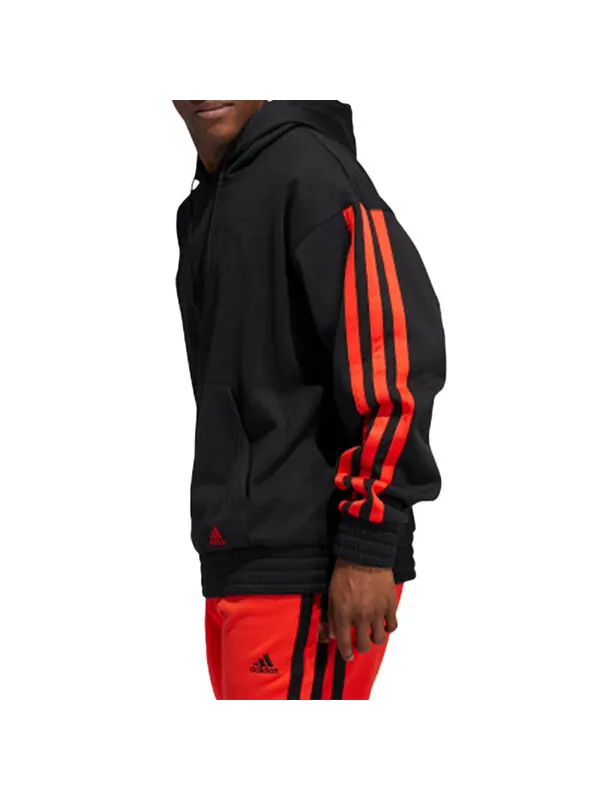 Толстовка Men's adidas Basketball Sports Black Pullover — изображение 4 из 4, черный