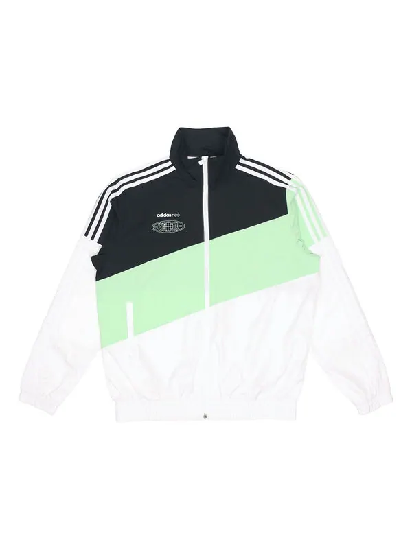 Куртка adidas neo Colorblock Zipper Stand Collar Sports Jacket Black Green Colorblock — изображение 1 из 4, мульти