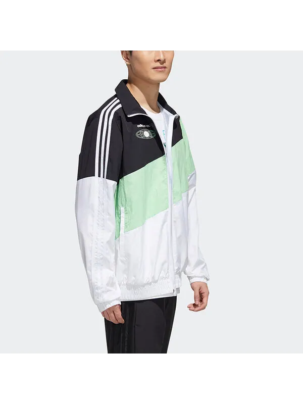 Куртка adidas neo Colorblock Zipper Stand Collar Sports Jacket Black Green Colorblock — изображение 4 из 4, мульти