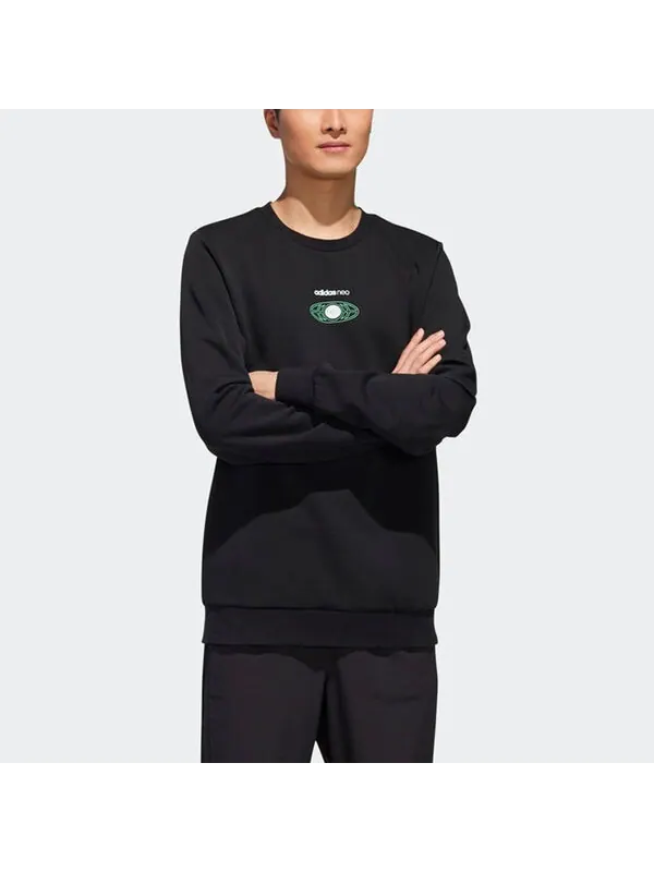 Толстовка adidas neo M Egame Sweat Casual Sports Round Neck Pullover Black — изображение 4 из 4, черный
