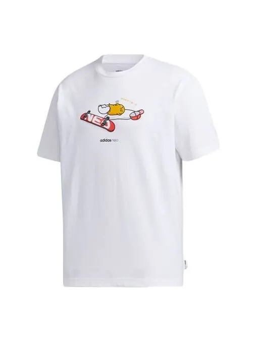 Футболка neo yellow sports short sleeve white Adidas — изображение 1 из 4, белый