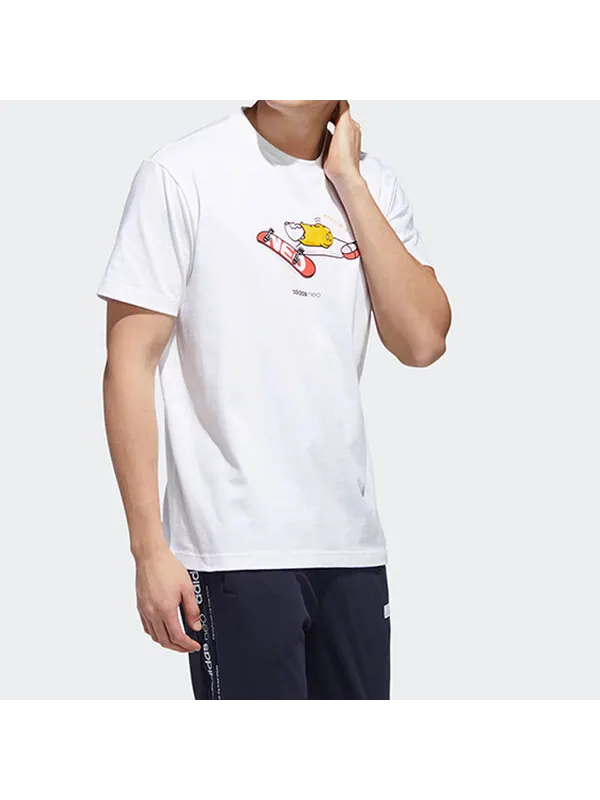 Футболка neo yellow sports short sleeve white Adidas — изображение 3 из 4, белый