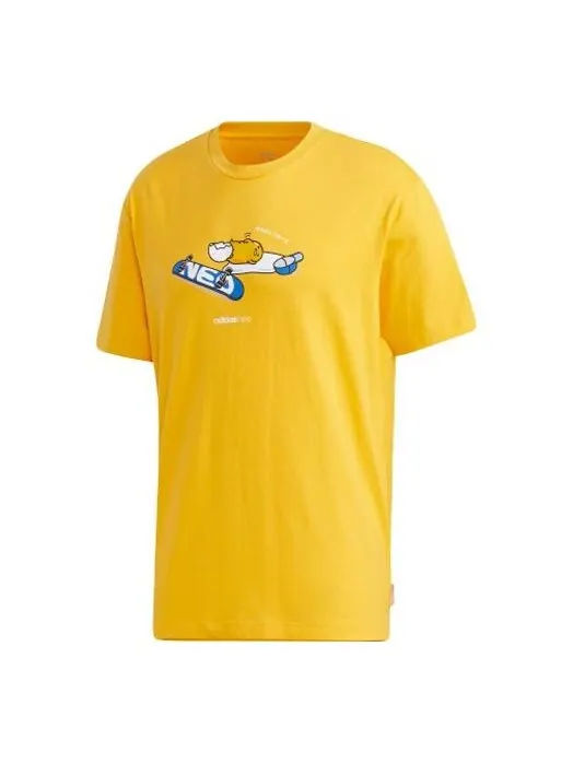 Футболка neo yellow crossover printing sports short sleeve yellow Adidas — изображение 1 из 4, желтый