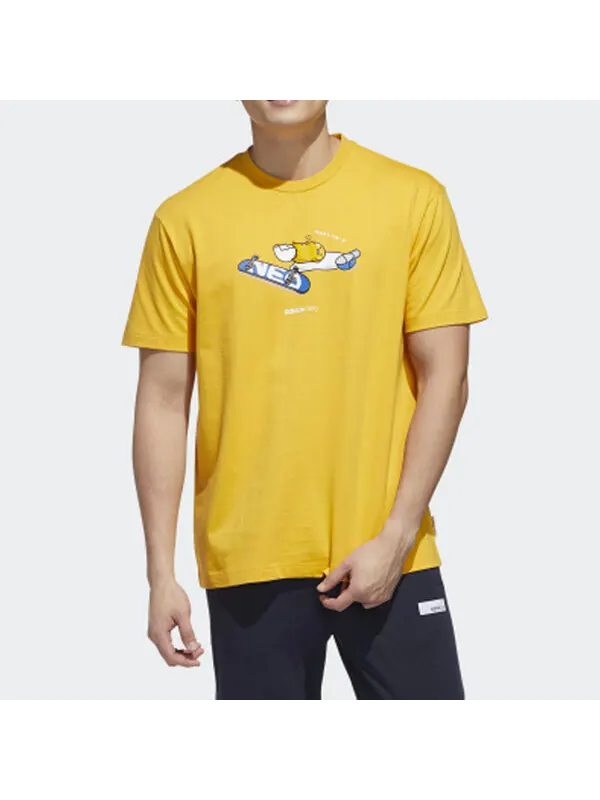 Футболка neo yellow crossover printing sports short sleeve yellow Adidas — изображение 3 из 4, желтый