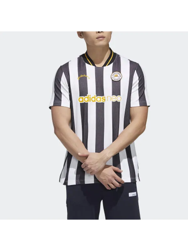 Футболка neo yellow sports short sleeve black white Adidas — изображение 3 из 4, черный / белый