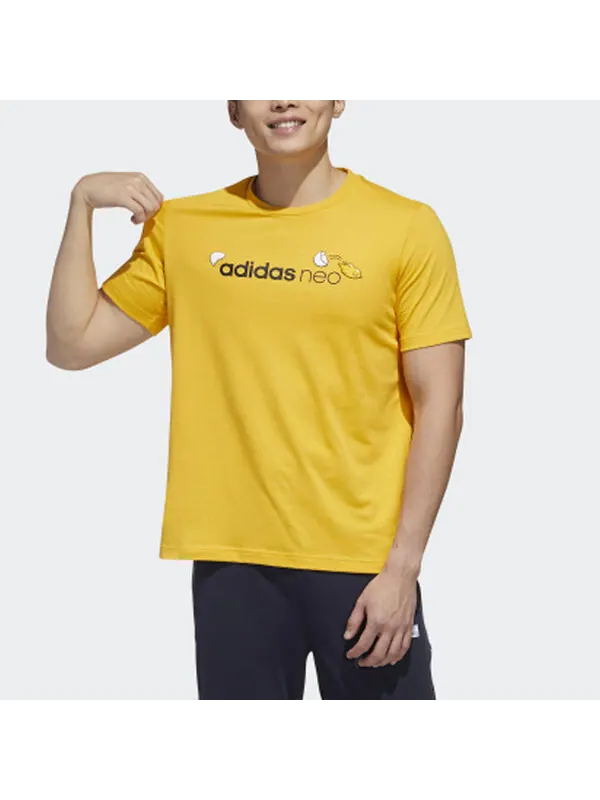 Футболка neo yellow sports short sleeve yellow Adidas — изображение 3 из 4, желтый