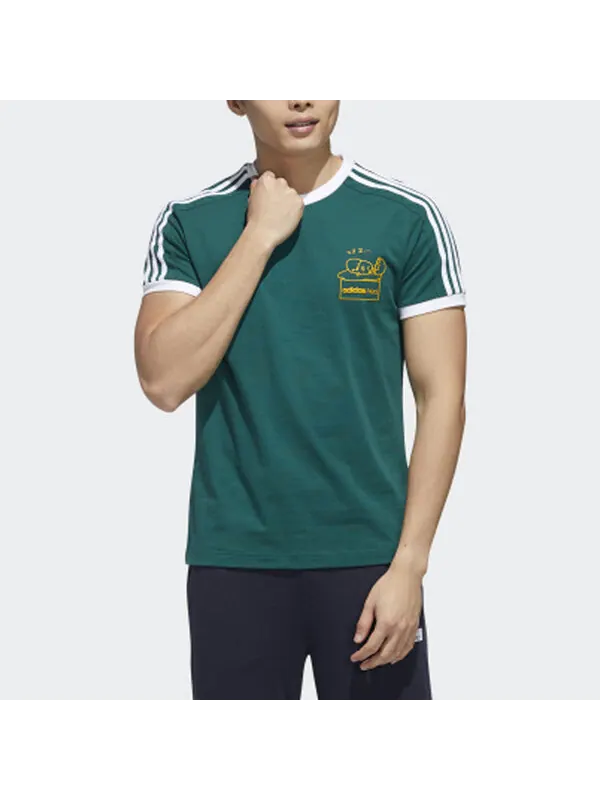 Футболка neo yellow sports short sleeve green Adidas — изображение 3 из 4, зеленый