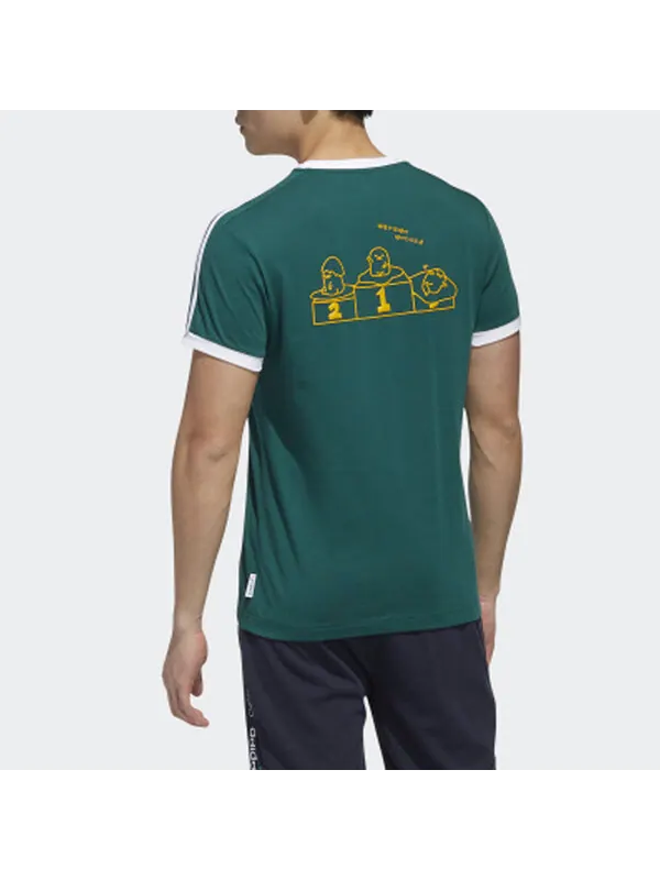 Футболка neo yellow sports short sleeve green Adidas — изображение 4 из 4, зеленый