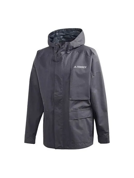 Куртка adidas Outdoor Sports Jacket Coat Male Grey — изображение 1 из 4, темный серый